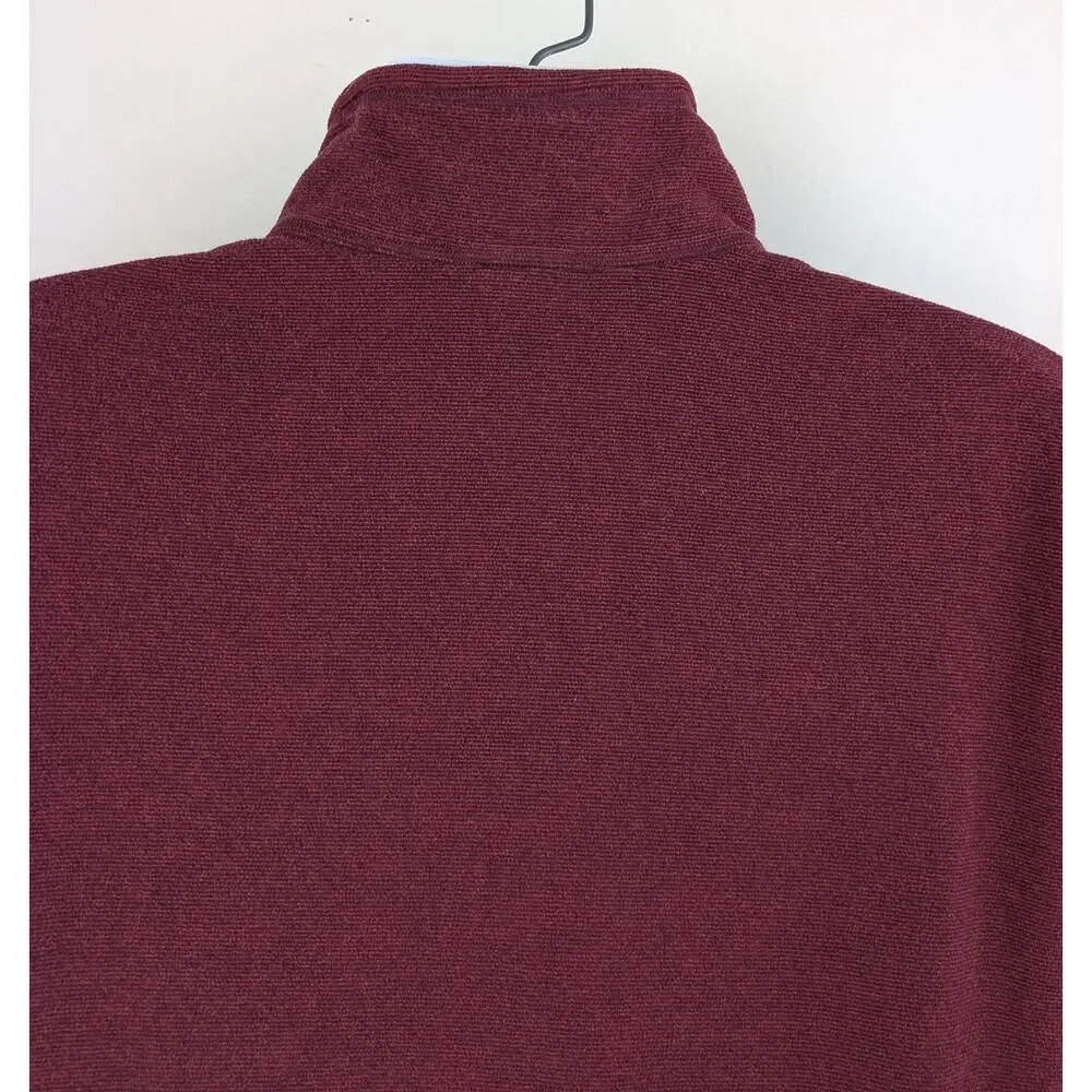 The North Face Mens Quarter Zip Fleece Pullover Large Maroon Burgundy Gorpcore